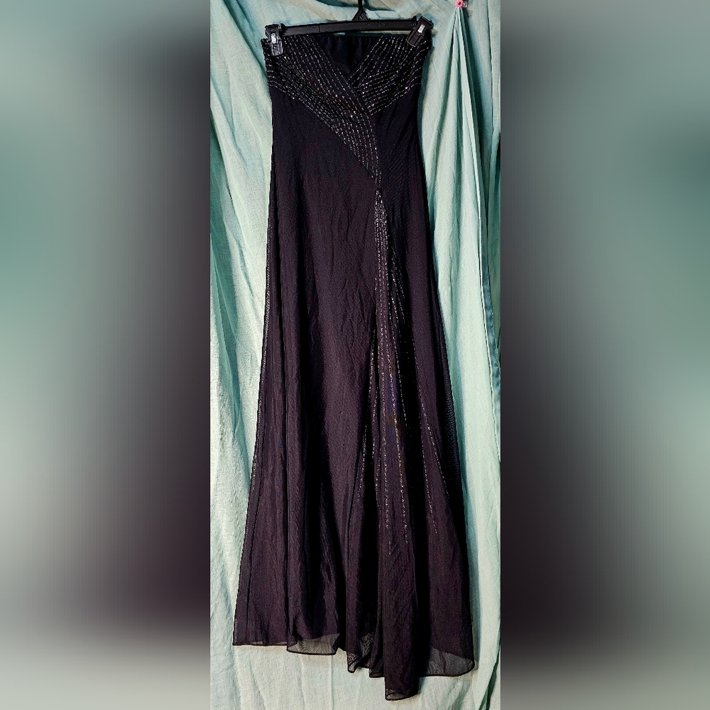 Bari Jay Stunning Black Beaded Prom Dress